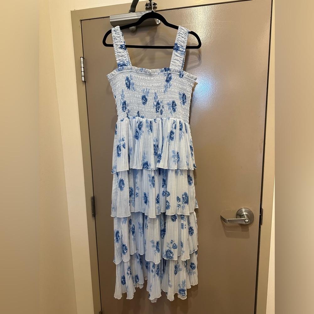 Ganni Light Blue floral Dress 42